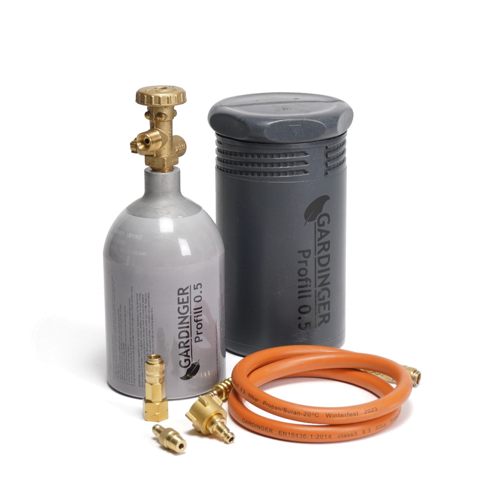 Gardinger Gasflasche mit Zubehör selbst befüllbar
